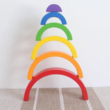 Maxbell Montessori Bee Cliping Box Set Rainbow Stacking Blocks Kids Wooden Toy