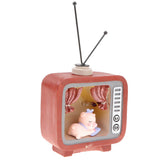 Maxbell Sleeping Pig Figurine TV Model Kid Toy Desk Playhouse Home Decor Ornament #B