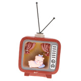 Maxbell Sleeping Pig Figurine TV Model Kid Toy Desk Playhouse Home Decor Ornament #B