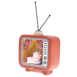 Maxbell Sleeping Pig Figurine TV Model Kid Toy Desk Playhouse Home Decor Ornament #B