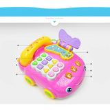 Maxbell Cartoon Telephone Vehicle Kids Pretend Play Early Educational Toy - Pink