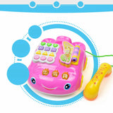 Maxbell Cartoon Telephone Vehicle Kids Pretend Play Early Educational Toy - Pink