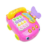 Maxbell Cartoon Telephone Vehicle Kids Pretend Play Early Educational Toy - Pink