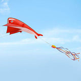 Maxbell Red Dolphin Frameless Soft Parafoil Kite for Kids & Adults Park Beach Play