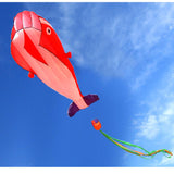 Maxbell Red Dolphin Frameless Soft Parafoil Kite for Kids & Adults Park Beach Play