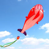 Maxbell Red Dolphin Frameless Soft Parafoil Kite for Kids & Adults Park Beach Play