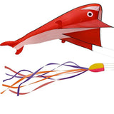 Maxbell Red Dolphin Frameless Soft Parafoil Kite for Kids & Adults Park Beach Play