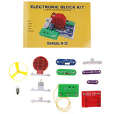 Maxbell Electronic Circuits DIY Blocks Kids Physics Educational Discovery Kit W-39