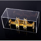 Maxbell 17x25.3x13cm Transparent Display Show Case with Black Base for Figures Model
