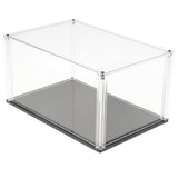 Maxbell 17x25.3x13cm Transparent Display Show Case with Black Base for Figures Model