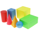 Maxbell Maxbell 7 pieces Plastic Geometric Solids - 3D geometry Block Manipulatives Mathematics Math Educational Student Toys