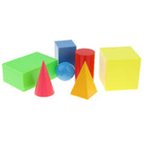 Maxbell Maxbell 7 pieces Plastic Geometric Solids - 3D geometry Block Manipulatives Mathematics Math Educational Student Toys