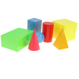 Maxbell Maxbell 7 pieces Plastic Geometric Solids - 3D geometry Block Manipulatives Mathematics Math Educational Student Toys