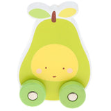 Maxbell Wooden Pull Along Toy Cartoon Fruit Walking Dragging Toy for Toddler Pear