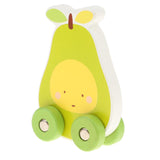 Maxbell Wooden Pull Along Toy Cartoon Fruit Walking Dragging Toy for Toddler Pear