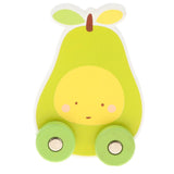 Maxbell Wooden Pull Along Toy Cartoon Fruit Walking Dragging Toy for Toddler Pear