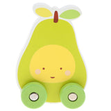 Maxbell Wooden Pull Along Toy Cartoon Fruit Walking Dragging Toy for Toddler Pear