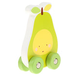 Maxbell Wooden Pull Along Toy Cartoon Fruit Walking Dragging Toy for Toddler Pear