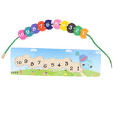 Maxbell Maxbell Wooden Caterpillar Building Blocks Lacing Game Toy for    Early Math Educational Toy Set