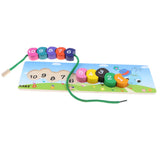 Maxbell Maxbell Wooden Caterpillar Building Blocks Lacing Game Toy for    Early Math Educational Toy Set