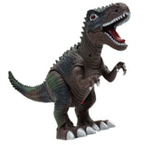 Maxbell Kid Electric Dinosaur Toy Walking Tyrannosaurus with Light Sound Brown Green