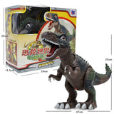 Maxbell Kid Electric Dinosaur Toy Walking Tyrannosaurus with Light Sound Brown Green
