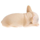 2 x Animal Model Figure Figurine Decor Sleeping French   Brown & White