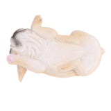 2 x Animal Model Figure Figurine Decor Sleeping French   Brown & White