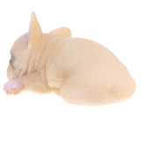 2 x Animal Model Figure Figurine Decor Sleeping French   Brown & White