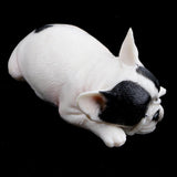 2 x Animal Model Figure Figurine Decor Sleeping French   Brown & White