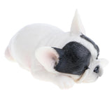 2 x Animal Model Figure Figurine Decor Sleeping French   Brown & White