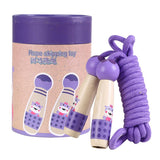 Maxbell Adjustable Skipping Jump Rope Wooden Handle Rope Fitness Equipment - Purple