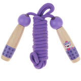 Maxbell Adjustable Skipping Jump Rope Wooden Handle Rope Fitness Equipment - Purple