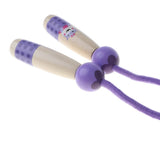 Maxbell Adjustable Skipping Jump Rope Wooden Handle Rope Fitness Equipment - Purple
