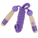 Maxbell Adjustable Skipping Jump Rope Wooden Handle Rope Fitness Equipment - Purple