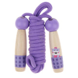 Maxbell Adjustable Skipping Jump Rope Wooden Handle Rope Fitness Equipment - Purple