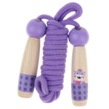 Maxbell Adjustable Skipping Jump Rope Wooden Handle Rope Fitness Equipment - Purple