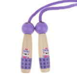 Maxbell Adjustable Skipping Jump Rope Wooden Handle Rope Fitness Equipment - Purple