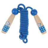 Maxbell Adjustable Skipping Jump Rope Wooden Handle Rope Fitness Equipment - Blue