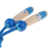 Maxbell Adjustable Skipping Jump Rope Wooden Handle Rope Fitness Equipment - Blue