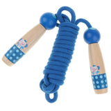 Maxbell Adjustable Skipping Jump Rope Wooden Handle Rope Fitness Equipment - Blue