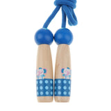 Maxbell Adjustable Skipping Jump Rope Wooden Handle Rope Fitness Equipment - Blue