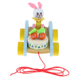 Maxbell Cute Rabbit Wooden Pull ALong Walking Toy Development Toys for Baby Toddler