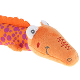 Maxbell Cute Infant Plush Soft Crocodile Handbell Rattle Toy Development Orange Spot