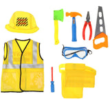 Maxbell Construction Worker Costume Role Play Kit Set - Children Kids Boys Dress Up Educational Toy w/ Repair Tool Kit - Aladdin Shoppers