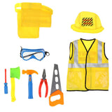 Maxbell Construction Worker Costume Role Play Kit Set - Children Kids Boys Dress Up Educational Toy w/ Repair Tool Kit - Aladdin Shoppers