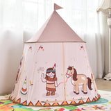 Maxbell 116x11x123cm Foldable Pop Up India Teepee Castle Tent Ball Pit Play Indoor & Outdoor Playhouse Toy –Horse - Aladdin Shoppers