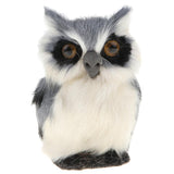 Maxbell Realistic Squatting Faux Fur Owl Animal Model Figures Home Decoration Grey