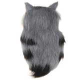 Maxbell Realistic Squatting Faux Fur Owl Animal Model Figures Home Decoration Grey