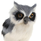 Maxbell Realistic Squatting Faux Fur Owl Animal Model Figures Home Decoration Grey